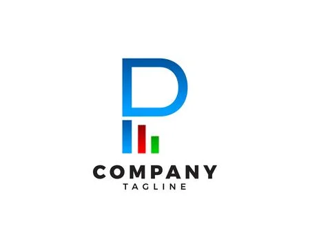 Initial Letter P Stats Logo Design Template Element Stock Illustration