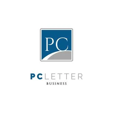 Initial Letter PC Icon Logo Design Template Illustrazione stock