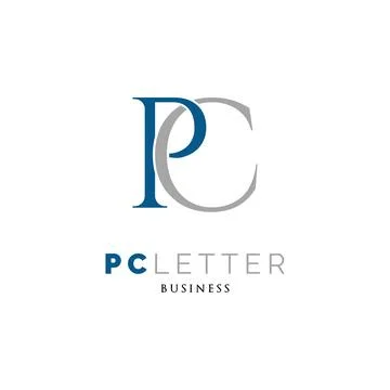Initial Letter PC Icon Logo Design Template Illustrazione stock