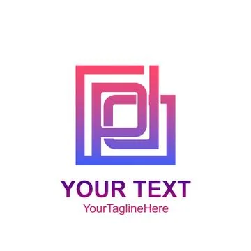 Initial letter PDG logo template colorfull square design for business and com Stock Illustration