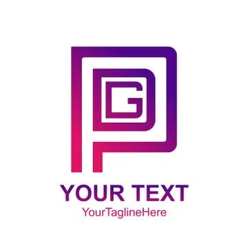 Initial letter PDG logo template colorfull square design for business and com Stock Illustration