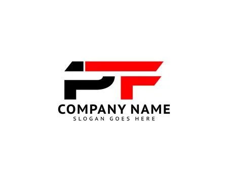 Initial Letter PF Logo Template Design Stock Illustration