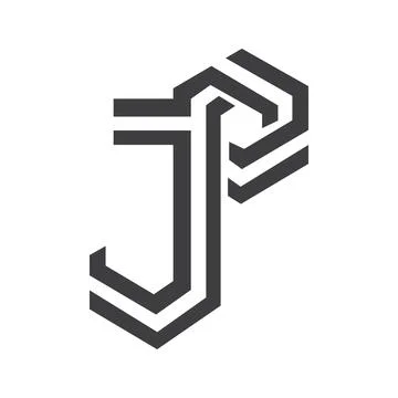 Initial letter pj logo or jp logo vector design template Stock Illustration