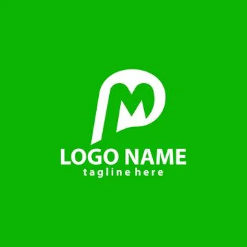 Initial letter PM message  logo design vector Stock-Illustration