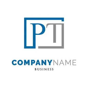 Initial Letter PT Icon Logo Design Template Stock Illustration