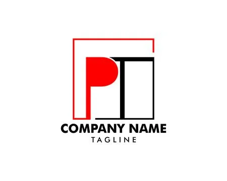 Initial Letter PT Logo Template Design Ilustração Stock