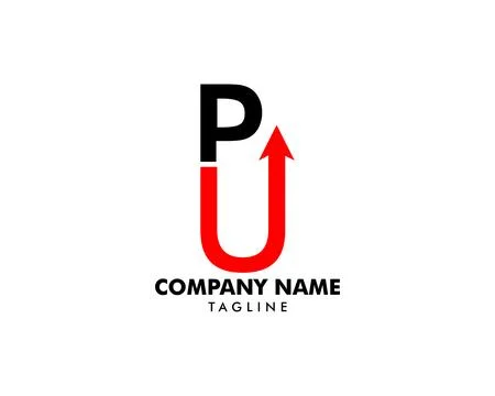 Initial Letter PU Arrow Logo Template Design Stock Illustration