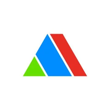 Initial A Letter Pyramid Shape Design Stock Illustration