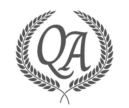 Initial letter Q and A, QA monogram logo design with laurel wreath. Luxury .. Stock Illustration