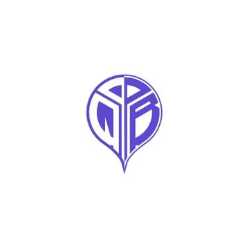 Initial letter Q B Modern and unique location design Stock Illustration