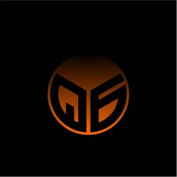 Initial letter Q G Modern circle with elegant colored background frame Stock Illustration