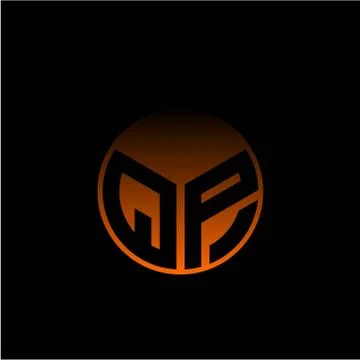 Initial letter Q P Modern circle with elegant colored background frame Stock Illustration