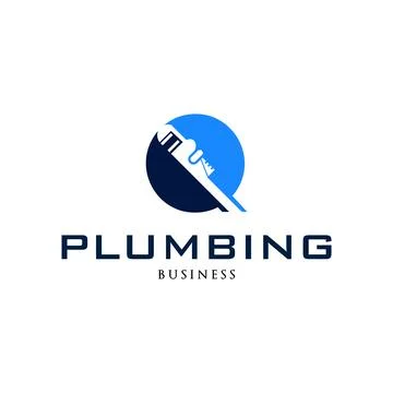 Initial Letter Q Plumbing Icon Logo Design Template Stock Illustration
