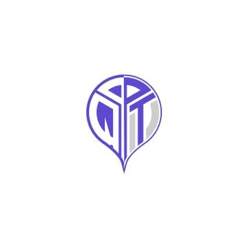 Initial letter Q T Modern and unique location design Stock Illustration