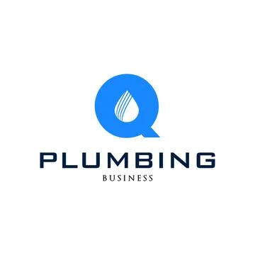 Initial Letter Q Waterdrop Icon Logo Design Template Stock Illustration
