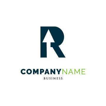 Initial Letter R Arrow Up Icon Logo Design Template Stock Illustration