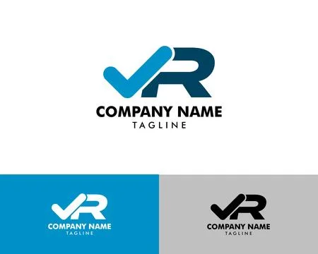 Initial Letter R check mark logo icon design template elements Illustrazione stock