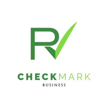 Initial Letter R Check Mark or Tick Icon Logo Design Template Stock Illustration