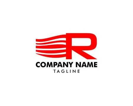 Initial Letter R Fast Design Logo Stock Illustration