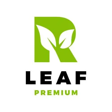 Initial Letter R Leaf Icon Vector Logo Template Illustration Design Stock Illustration