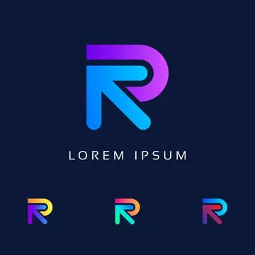 Initial Letter R Logo Design, R Letter Logo, Technology Company concept Illustrazione stock