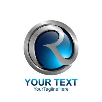 Initial letter R logo template colored blue green circle design for business  Stock Illustration