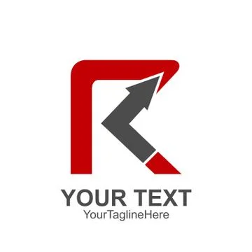 Initial letter R logo template colored red arrow up design for business and c Stock Illustration