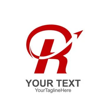 Initial letter R logo template colored red arrow up design for business and c Stock Illustration