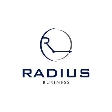 Initial Letter R Radius or R Arrow Icon Logo Design Template Stock Illustration