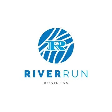Initial letter R river run icon logo design inspiration Stock Illustration