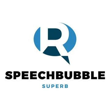 Initial Letter R Speech Bubble Icon Logo Design Template Ilustración de archivo