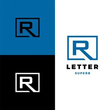Initial letter r square icon logo design template Stock Illustration