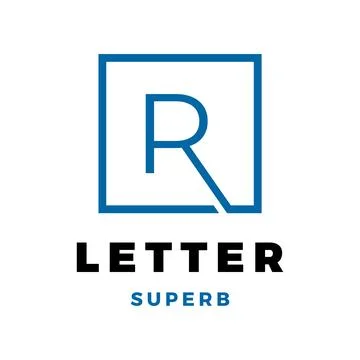 Initial Letter R Square Icon Logo Design Template Stock Illustration