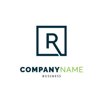 Initial Letter R Square Icon Logo Design Template Stock Illustration