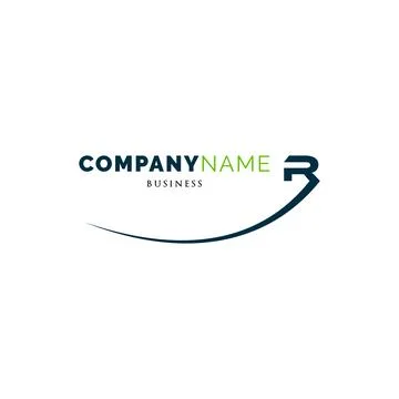 Initial Letter R Swoosh Icon Logo Design Template Stock Illustration