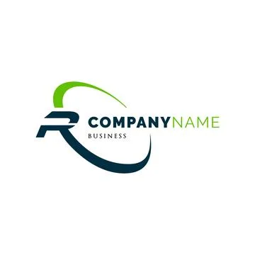 Initial Letter R Swoosh Icon Logo Design Template Stock Illustration