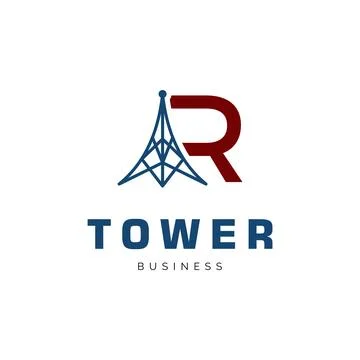 Initial letter R tower icon logo design inspiration Stock Illustration
