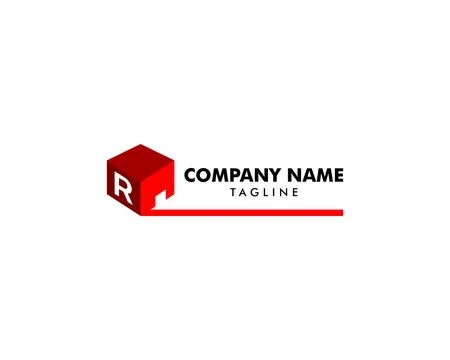 Initial Letter R with Warehouse Logo Template Design Stock Illustration