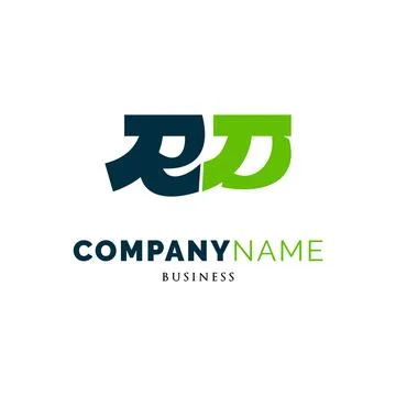Initial Letter RD Icon Logo Design Template Stock Illustration