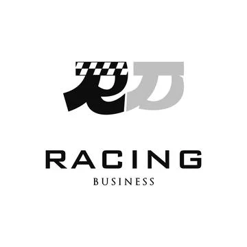 Initial Letter RD Racing Icon Logo Design Template Stock Illustration