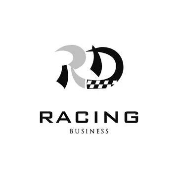 Initial Letter RD Racing Icon Logo Design Template Stock Illustration