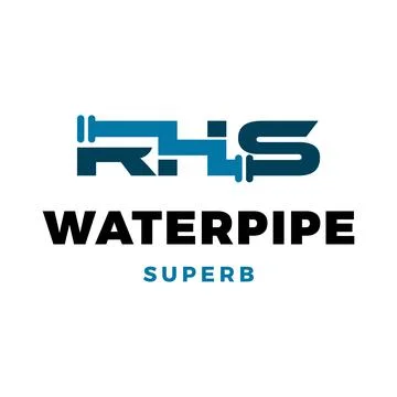 Initial Letter RHS Water Pipe Service Icon Logo Design Template Ilustração Stock