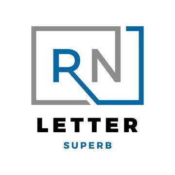 Initial Letter RN Icon Logo Design Template Stock Illustration