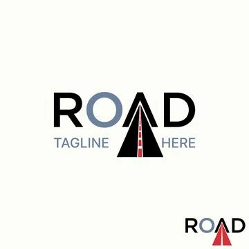 Initial letter ROAD font with one way straight driving freeway vehicle Stock Illustration