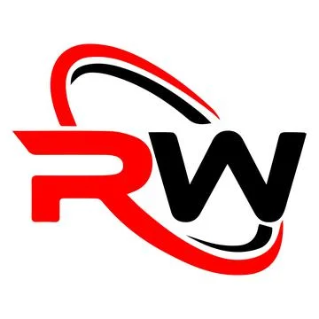 Initial letter RW logo template abstract design with red and black color Stock Illustration