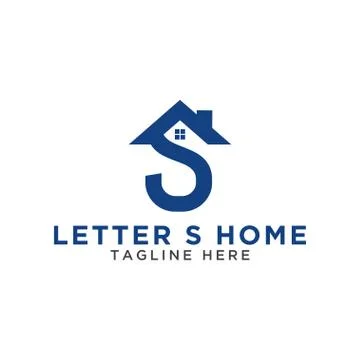 Initial letter s and house logo design template Stock Illustration