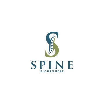 Initial Letter S and spine logo vector, Chiropractic Logo design icon templat Illustrazione stock