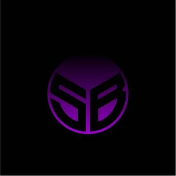 Initial letter S B Modern circle with elegant colored background frame Stock Illustration