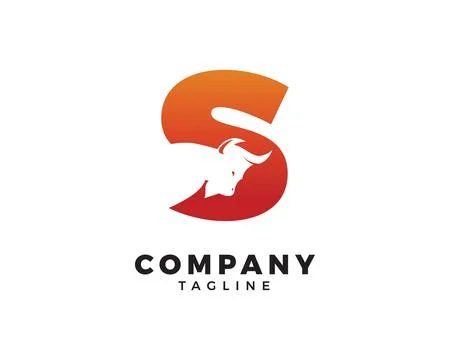 Initial Letter S with Bulls Design Logo Vector Graphic Branding Letter Elemen Stock Illustration