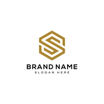Initial letter S hexagon Logo design vector Stock Illustration